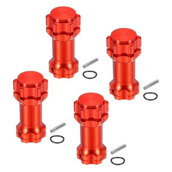 Hex Hub Adapter Extension Conversion with Dust Cap Plug 17mm to 30mm for 1/8 Remote Control Car(Red)