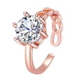 thumbnail image 1 of DPTALR Love Ring Sweet Open Copper Inlaid Zircon Index Finger Small Fresh Zircon Inlaid, 1 of 7