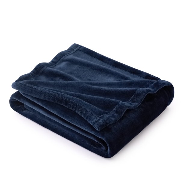 Manta de cama de forro polar azul marino, 300 g/m², para sofá o sofá