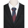 thumbnail image 4 of INSPIRE CHIC Men's Stripe Texture Contrast Color Formal Neckties Wedding Dark Red Navy Blue, 4 of 4