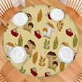 thumbnail image 2 of Colorful Mushroom Berry Leaf Beige Pattern Round Fitted Tablecloth with Elastic Edge,Dining Table Cover Waterproof,Outdoor Round Tablecloth for Camping,Dining,Indoor and Outdoor, 2 of 7