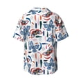 thumbnail image 2 of Vsdgher Retro Butterfly Print Men's Wrinkle Free Untucked Cuban Shirt Business Casual Button Down Shirts Short Sleeve Shirt, 2 of 7
