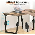 thumbnail image 2 of Laptop Desk for Bed Height Adjustable, Lap Bed Table with USB/Storage Drawer/Cup Holder/Tablet Stand/Book Shelf, Foldable Breakfast Tray Portable for Reading Writing, Sofa & Floor, Carbonized, 2 of 6