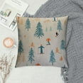 thumbnail image 2 of JEUXUS Throw Pillow Case Characters Christmas Ski Pattern Skiing Snowing Holidays Happy Winter Mountain Couple Snow Decorative Home Square Sofa Pillowcase " for Farmhouse Decor, 2 of 5