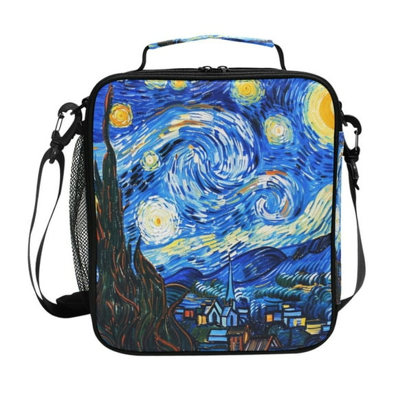 ALAZA Oil Paint Starry Night Pattern Lunch Box Insulated Lunch Bag Reusable Thermal Cooler Tote School Picnic