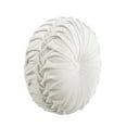 thumbnail image 5 of Lush Decor Round Pleated Soft Velvet Decorative Throw Pillow - 15 Inch Diameter, White, 5 of 11