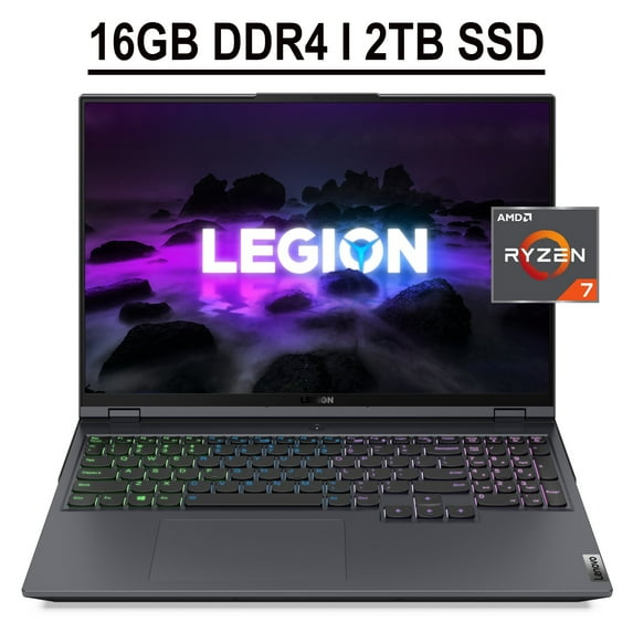 Lenovo Legion 5 Pro 16 Gaming Laptop 16" WQXGA 2K IPS 165Hz 500nits Display AMD Octa-Core Ryzen 7 5800H 16GB DDR4 2TB SSD GeForce RTX 3070 8GB RGB Backlit Keyboard HDMI USB-C Nahimic Win11 Grey
