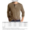 thumbnail image 5 of Camiseta de manga larga ajustada para hombre, camisa elegante de otoño con cuello redondo y botones, Top para trabajo de oficina, 5 of 5