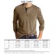 thumbnail image 5 of Camiseta de manga larga ajustada para hombre, camisa elegante de otoño con cuello redondo y botones, Top para trabajo de oficina, 5 of 5