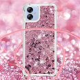 thumbnail image 5 of Long Crossbody Lanyard Clear Case for Samsung Galaxy A04E with Adjustable Neck Strap, Glitter Sparkly Bling Quicksand Phone Cover Cases for Samsung Galaxy A03 / A04E / M04 /F04 QKG Rose Gold, 5 of 14