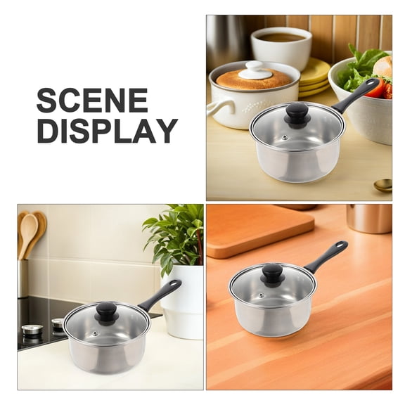 Tineasur Food Cooking Pot Soup Pot Stainless Steel Silver 1 Set