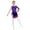 Purple, variant on Miutii Ice Figure Skating Dress for Girls Single Long Sleeve Color Block Rhythmic Gymnastics Leotard with Skirt Purple 8
