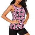 thumbnail image 2 of Fotbe Cute Panda Blusas Sin Mangas para Mujer – Estilo Casual, Corte Suelto, Slim-Fit, Cuello Redondo Deportivo, Tops de Verano para Gimnasio y Yoga-Large, 2 of 7