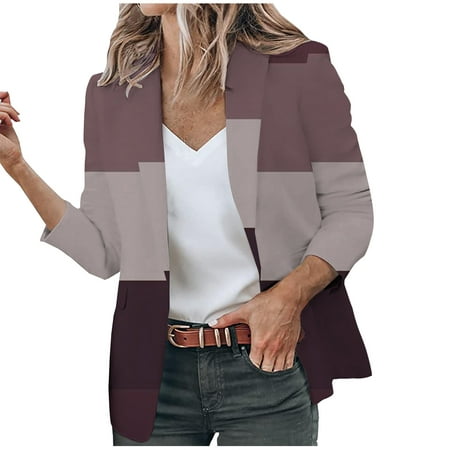 Women's Casual Lightweight Blazer Open Front Lapel Long Sleeve Jacket Suits Work Office Jackets Blazer For Daily/Work Overstock Deals In Outlet For Prime Best Deals Today On Clearance #2
