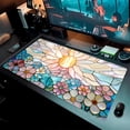 thumbnail image 5 of Stained Glass Desk Mat Large Mouse Pad Extended Desk Pad, Gaming Computer Mouse Mat XXL, Big Desktop Keyboard Mat, Full Desk Laptop Pad for Home Office Work, Desk Decor Aesthetic 31.5×15.7 Inch, 5 of 6