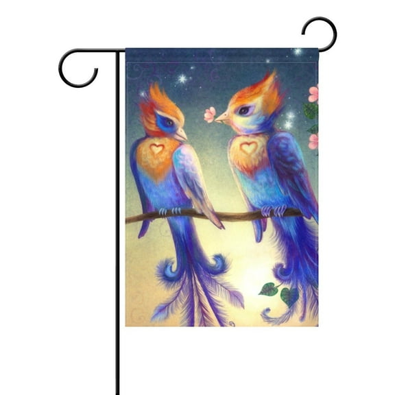 POPCreation Beautiful Love Birds Garden Flag Summer Ocean Sea Sunset 12x18 inches Outdoor Flag Home Party