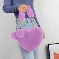 thumbnail image 2 of Heart Shaped Tote Bag Featuring Detachable Chain Strap For Casual Crossbody And Shoulder Carry Cute Fuzzy Soft Purse, 2 of 6
