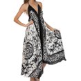 thumbnail image 3 of Sakkas Silky V-Neck Halter Handkerchief Hem Maxi Dress - White - One Size, 3 of 4