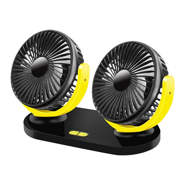Amdohai Dual Head USB Fan 360 Degree Rotating 5V 2A 3 Speed Modes Portable for