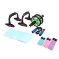 thumbnail image 1 of Kit Fitness Barras para Flexiones, Rodillo AB, Cuerda para Saltar y Bandas Elásticas de Resistencia Match & Enjoy  Set fitness completo con 3 bandas de resistencia en algodón y elástico, 1 of 8