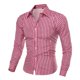 thumbnail image 2 of Camisa De Botones Para Hombre Blusa superior de camisa de autocultivo a cuadros de manga larga para hombre (Red, XXL), 2 of 4
