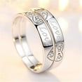 thumbnail image 4 of Unique Heart Promise Rings For Her His Engagement Wedding Band Valentine's Day, 4 of 5