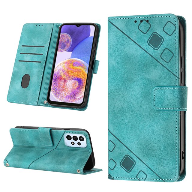 Compatible with Samsung Galaxy M13 4G Classic Embossed PU Leather Case with Card Holder Shockproof Cover