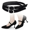 thumbnail image 1 of Correas para zapatos Soledad flexibles de cuero para damas ante negro, 1 of 10