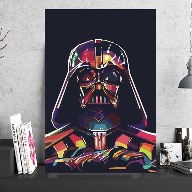 Cuadro Decorativo Darth Vader Abstracto Cara Canvas Listo Para Colgar 35x55cm Jungle Art Impresion Tela Arte
