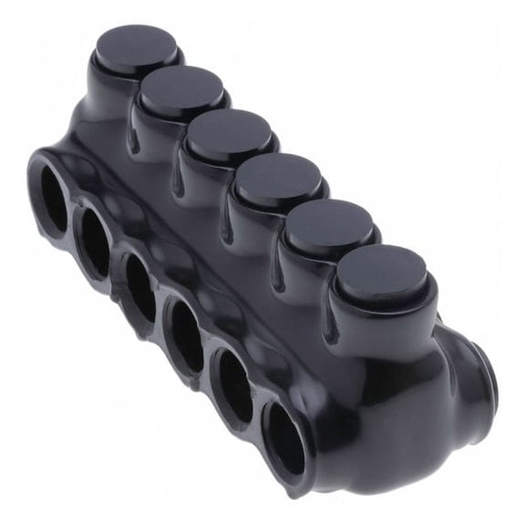 Polaris Wire Connector, 6 Port, Black, Plastisol Insulation IPLD2-6B