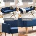 thumbnail image 4 of Mopio Chloe Futon Sofa Bed Convertible Sleeper Sofa with Tapered Legs Classic Blue, 4 of 8