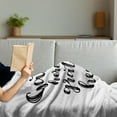 thumbnail image 3 of Gather Soft Flannel Fleece Blanket, Gather Here with Grateful Heart Words Minimalist Hand Written Calligraphy, Cozy Plush for Indoor and Outdoor Use, 60" x 80", Dark Blue Grey White, by Ambesonne, 3 of 5