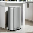 thumbnail image 6 of 8 Gallon Stainless Steel Kitchen Trash Can with Lid - Fingerprint-Proof, Removable Inner Bucket - 30 L Garbage Can for Home, Office, Bedroom, and Bathroom, 6 of 7