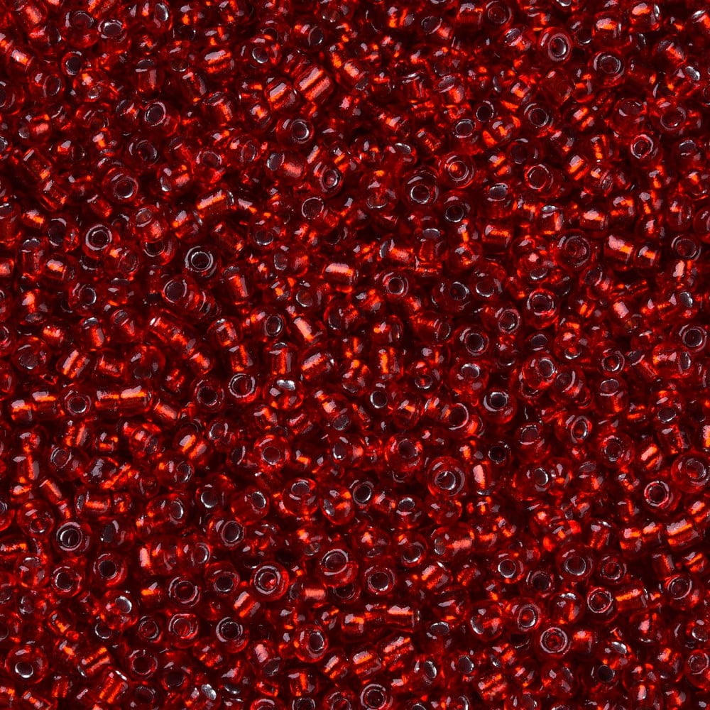 1 pound 12/0 Glass Seed Beads Silver Lined Round Hole Round Red 2mm Hole: 1mm 30000 beads/pound