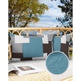 thumbnail image 2 of Pack of 2 Outdoor Pillow Covers, Mid Century Absrtact Geometric Blue Brown Gery Waterproof Square Throw Pillowcase Cushion Decorative Pillow Covers for Couch Patio Tent, 20x12 in, 2 of 6