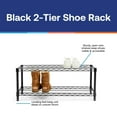 thumbnail image 4 of Shelving Inc. 12"d x 36"w x 14"h Black 2-Tier Shoe Rack, 4 of 5