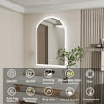 thumbnail image 6 of LUVODI LED Dimmable Lighted Makeup Mirror 24x36 inch Anti-Fog Bathroom Mirror Time Date Temp Arched, 6 of 15