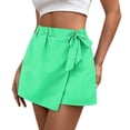 thumbnail image 4 of Nmnitkp Skirts for Women Striped Tie-Wrap Skort, Elastic High Waist Casual Wrap Shorts, Lightweight Summer Skirt for Beach, Vacation & Daily WearGreen,XL, 4 of 6