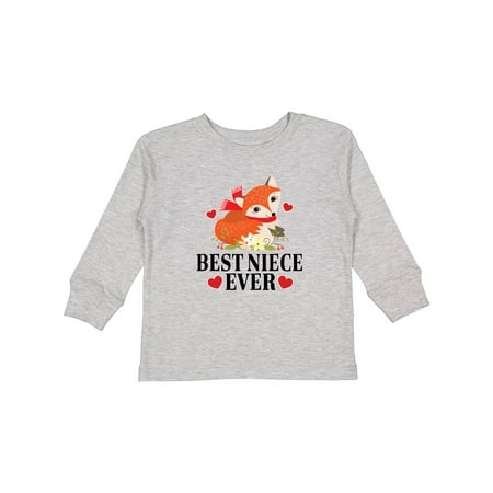 

Inktastic Best Niece Ever Girl Fox Gift Toddler Toddler Girl Long Sleeve T-Shirt