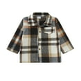 thumbnail image 1 of Gibobby Tirantes Para&nbsp;Camisa Niños Niñas Niños Invierno Manga Larga Cuadros Tops Camisa Abrigo Ropa Caliente Moda Outwear(Gris, 2-3 Años), 1 of 5