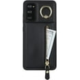 thumbnail image 4 of Samsung Galaxy S20 FE Leather Case with Card Holder, Wallet Case for Women, Zipper Slim Stand Case - Black, 4 of 14