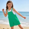 thumbnail image 2 of Ruyang Toddler Boys Girls Overalls Shorts Casual Summer Outfits Trendy Jumpsuit Solid Color Sleeveless Shortalls Romper with Pockets, 2 of 6