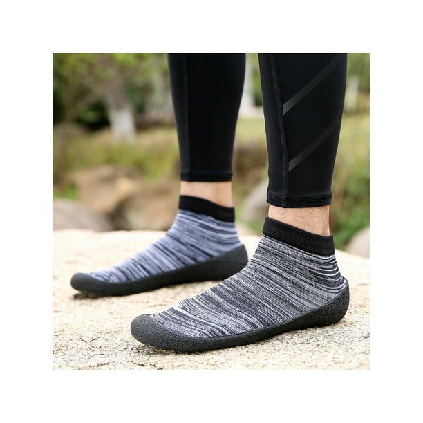 UKAP Women Sock Shoes Knit Upper Water Socks Sport Sneakers Indoor Athletic Sneaker Comfort Shoe Black White 6 Walmart