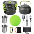 thumbnail image 1 of Dvkptbk Support de Réservoir de Gaz 10 Pcs Pot de Camping Portable d'Extérieur 1-2 Personnes Pique-Nique Barbecue Vaisselle Pot Camping et Randonnée, 1 of 1