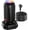 Black -USB-C, variant on PD 30W   Power Strip, with Surge Protector, RGB Night Light, 15 Outlets Power Tower, 2 Type C and 4 USB Ports, Space Saving, Retractable Extension Cord 6.5ft for  (Black)
