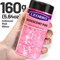 thumbnail image 2 of Leobro Brillo Rosa 160G/5.64Oz Brillo Grueso Rosa Brillo Artesanal Brillo Grueso Mixto Y Brillo Fino Copos De Brillo Iridiscente Brillo Para Manualidades Cuerpo De Resina Brillo Rosa Iridiscente, 2 of 5