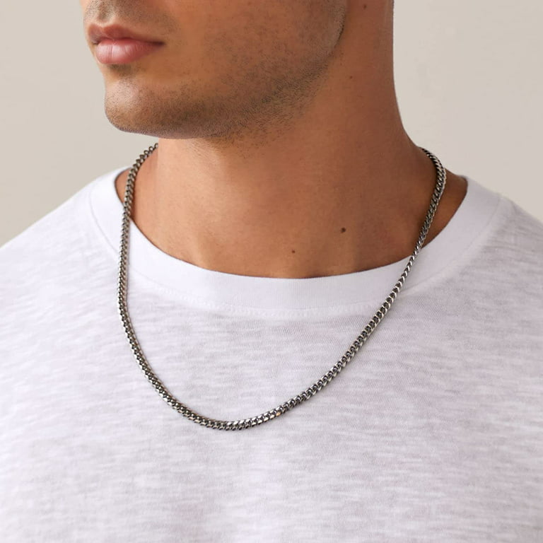 3mm 925 Solid Cuban Curb Chain Sterling Silver Real Men Women