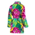 thumbnail image 2 of Tropical Lotus Pattern Women Bathrobe One Size Univeral Fits, Lotus Floral Fashion Lightweight Plush Fleece Long Robe For Women, 2 of 3