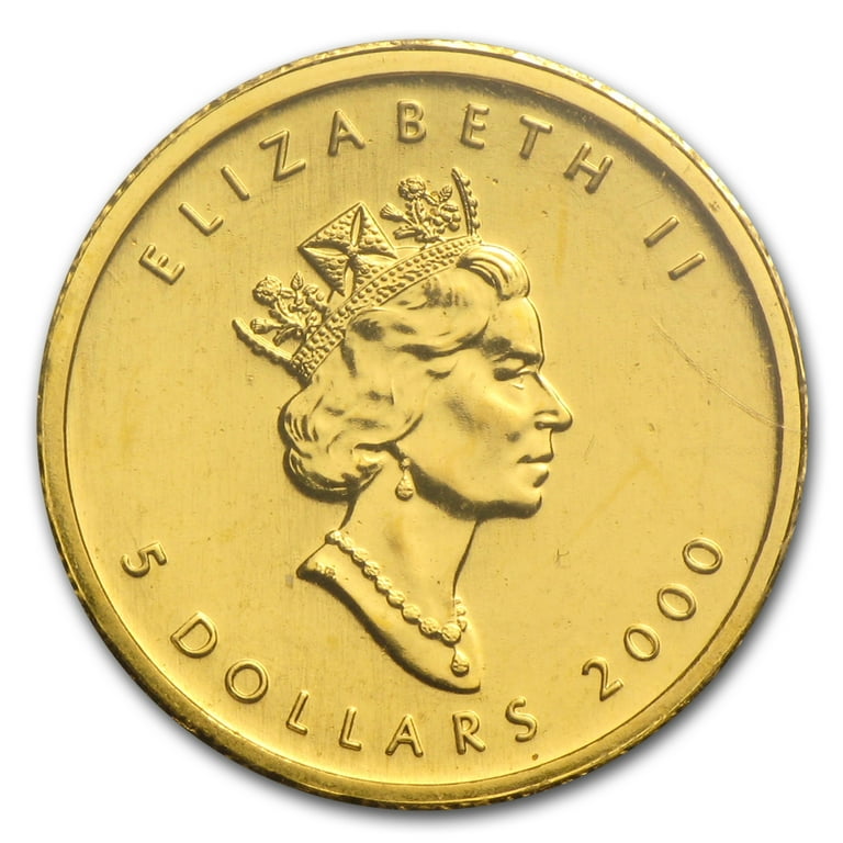 2000 Canada 1/10 oz Gold Maple Leaf BU (Oval 2000 Privy Mark