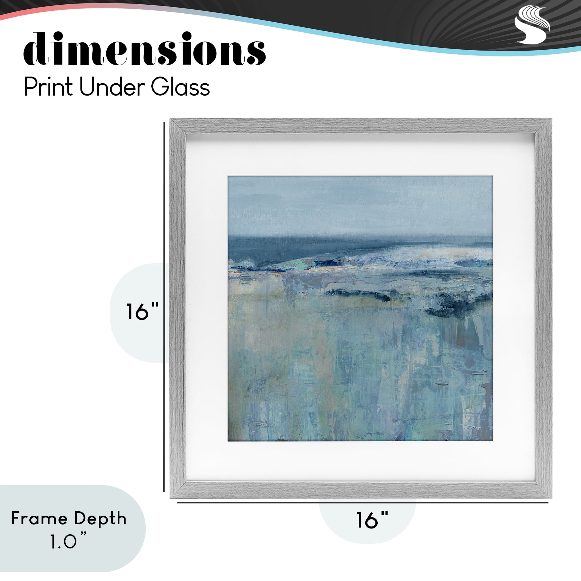Stupell Industries Serene Abstract Pastel Seascape Gray Framed Print Under Glass, design by Carol Robinson